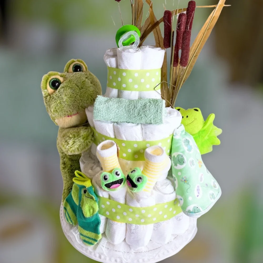 Frog Diaper Cake